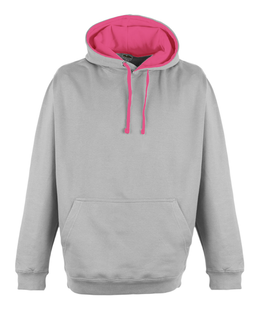 JH013 Heather Grey - Electric Pink